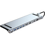 ХАБ Dynamode BYL-2003 USB-C 3.1 -> RJ45+HDMI4K+VGA+USB3.0+Audio+USB-C PD100W+SD - фото