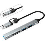 Изображение Концентратор HUB USB 3.1 Dynamode DM-UH-514 Grey, USB-A/C -> USB3.0 + 2* USB2.0 +SD/MicroSD Фото Концентратор HUB USB 3.1 Dynamode DM-UH-514 Grey, USB-A/C -> USB3.0 + 2* USB2.0 +SD/MicroSD
