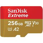 Изображение microSD XC 256 GB SanDisk Extreme C10 UHS-I U3 V30 (SDSQXAV-256G-GN6MA) с SD переходником, R160/W90 Фото microSD XC 256 GB SanDisk Extreme C10 UHS-I U3 V30 (SDSQXAV-256G-GN6MA) с SD переходником, R160/W90
