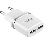 Фото Сетевое ЗУ Hoco C12 Smart dual White (6957531047766) , 2*USB-A, 2.4А + Cable Lightning #1