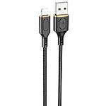 Фото Кабель HOCO X95 Black (6931474794383) USB/Lightning, 1м, 2.4A, ABS + nylon + alum