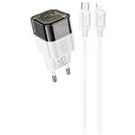 Изображение Сетевое ЗУ Hoco C125A Transparent Black (6931474798350) USB-C, QC3.0, PD 20W + Cable Lightning #2 Фото Сетевое ЗУ Hoco C125A Transparent Black (6931474798350) USB-C, QC3.0, PD 20W + Cable Lightning #2