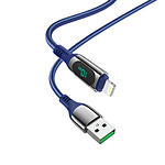 Кабель HOCO S51 Blue (6931474749222) USB/Lightning, 1.2м, 2.4A, nylon+zinc+TPE - фото