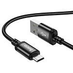Фото Кабель HOCO X91 Black (6931474788719) USB/Micro-USB, 3м, 2.4A, nylon+TPE+aluminium #1