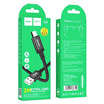 Фото Кабель HOCO X91 Black (6931474788719) USB/Micro-USB, 3м, 2.4A, nylon+TPE+aluminium #6