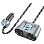 Изображение Автомобильное ЗУ Hoco Z51 Gray (6942007600439) 3*USB-A+2*USB-C+2*Cigarete-in,147W Max, QC3.0, PD 30W Фото Автомобильное ЗУ Hoco Z51 Gray (6942007600439) 3*USB-A+2*USB-C+2*Cigarete-in,147W Max, QC3.0, PD 30W