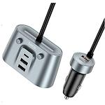 Изображение Автомобильное ЗУ Hoco Z51 Gray (6942007600439) 3*USB-A+2*USB-C+2*Cigarete-in,147W Max, QC3.0, PD 30W #4 Фото Автомобильное ЗУ Hoco Z51 Gray (6942007600439) 3*USB-A+2*USB-C+2*Cigarete-in,147W Max, QC3.0, PD 30W #4