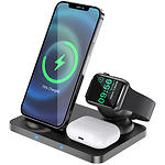 Изображение Беспроводное Wireless ЗУ HOCO CW33 Ultra-Charge 3-in-1 Black (6931474746825) 15W #2 Фото Беспроводное Wireless ЗУ HOCO CW33 Ultra-Charge 3-in-1 Black (6931474746825) 15W #2