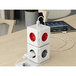 Фото Разветвитель сетевой Allocacoc PowerCube White-Red (1202RD/DEOUPC) 4*AC розетки, 2*USB-A #1