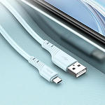 Фото Кабель HOCO X97 Blue (6931474799845) USB/Micro-USB, 1м, 2.4A, 20W, silicone+ABS+alum #3