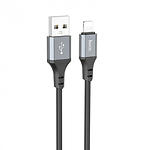Фото Кабель HOCO X92 Black (6931474788757) USB/Lightning, 3м, 2.4A, 20W, nylon+TPE+aluminium