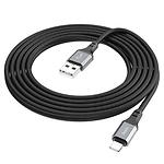Фото Кабель HOCO X92 Black (6931474788757) USB/Lightning, 3м, 2.4A, 20W, nylon+TPE+aluminium #4