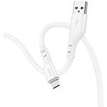Фото Кабель HOCO X97 White (6931474799838) USB/Micro-USB, 1м, 2.4A, 20W, silicone+ABS+alum #1