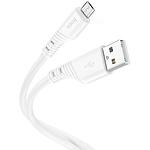 Фото Кабель HOCO X97 White (6931474799838) USB/Micro-USB, 1м, 2.4A, 20W, silicone+ABS+alum #2