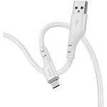 Фото Кабель HOCO X97 Grey (6931474799852) USB/Micro-USB, 1м, 2.4A, 20W, silicone+ABS+alum #2