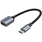 Переходник Vention (CCWHB) Adapter Grey 0.15м, USB2.0 Type-C Male -> USB-A Female - фото