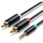 Изображение Кабель Vention (BCLBI) 3м, Black, 3.5мм джек 3 pin/2 * RCA тюльпан Фото Кабель Vention (BCLBI) 3м, Black, 3.5мм джек 3 pin/2 * RCA тюльпан
