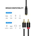 Изображение Кабель Vention (VAB-R01-B100) 1м, Black Metal, 3.5мм Female 3 pin/2 * RCA тюльпан #2 Фото Кабель Vention (VAB-R01-B100) 1м, Black Metal, 3.5мм Female 3 pin/2 * RCA тюльпан #2