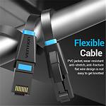 Фото Кабель patch cord 15м UTP Black Vention Flat (IBJBN), Cat.6 #3