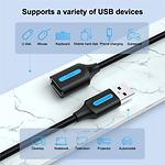 Фото Кабель Vention (CBIBI) 3м, black, USB 2.0 AM/AF, PVC #6