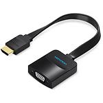 Фото Переходник Vention (74345) Adapter Black 0.15м, HDMI папа/сигнал в VGA мама/устр-во, Flat cable