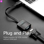 Фото Переходник Vention (74345) Adapter Black 0.15м, HDMI папа/сигнал в VGA мама/устр-во, Flat cable #5
