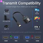 Фото Переходник Vention (74345) Adapter Black 0.15м, HDMI папа/сигнал в VGA мама/устр-во, Flat cable #7