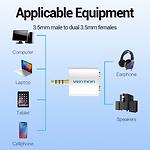 Изображение Звуковой переходник Vention (BDAW0) Silver, 3.5мм 4pin папа / 2*3.5мм мама 3pin стерео mic+phone #5 Фото Звуковой переходник Vention (BDAW0) Silver, 3.5мм 4pin папа / 2*3.5мм мама 3pin стерео mic+phone #5