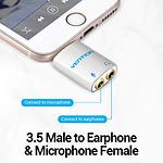 Изображение Звуковой переходник Vention (BDBW0) Silver, 3.5мм 4pin папа / 2*3.5мм мама 3pin стерео mic+phone #4 Фото Звуковой переходник Vention (BDBW0) Silver, 3.5мм 4pin папа / 2*3.5мм мама 3pin стерео mic+phone #4