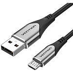 Фото Кабель Vention (COAHG) 1.5м, USB 2.0 AM/micro-USB, 3A, Gray Aluminum Alloy