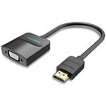 Переходник Vention (42161) Adapter Black 0.15м, HDMI папа/сигнал в VGA мама/устр-во, Audio Port - фото