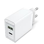 Изображение Сетевое ЗУ Vention (FBBW0-EU) USB-A + USB-C, 3A, PD20W+QC3.0, White Фото Сетевое ЗУ Vention (FBBW0-EU) USB-A + USB-C, 3A, PD20W+QC3.0, White