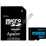 Изображение microSD HC 32Gb Apacer UHS-I Class10 U1 V10 (с переходником на SD, AP32GMCSH10U6-R) (R100MB/s) Фото microSD HC 32Gb Apacer UHS-I Class10 U1 V10 (с переходником на SD, AP32GMCSH10U6-R) (R100MB/s)