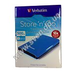 Изображение внешний HDD Verbatim 500 GB ext. USB 3.0 2.5" New Blue (53070) Фото внешний HDD Verbatim 500 GB ext. USB 3.0 2.5" New Blue (53070)