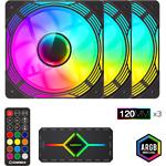 Изображение Вентилятор 120мм GAMEMAX KF300 BK, 3 шт KIT Black ARGB #8 Фото Вентилятор 120мм GAMEMAX KF300 BK, 3 шт KIT Black ARGB #8
