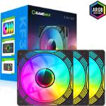 Изображение Вентилятор 120мм GAMEMAX KF300 BK, 3 шт KIT Black ARGB #9 Фото Вентилятор 120мм GAMEMAX KF300 BK, 3 шт KIT Black ARGB #9