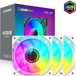Изображение Вентилятор 120мм GAMEMAX KF300R WH, 3 шт KIT White ARGB, Реверсивные Фото Вентилятор 120мм GAMEMAX KF300R WH, 3 шт KIT White ARGB, Реверсивные
