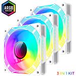 Изображение Вентилятор 120мм GAMEMAX KF300R WH, 3 шт KIT White ARGB, Реверсивные #1 Фото Вентилятор 120мм GAMEMAX KF300R WH, 3 шт KIT White ARGB, Реверсивные #1