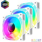 Изображение Вентилятор 120мм GAMEMAX KF300R WH, 3 шт KIT White ARGB, Реверсивные #9 Фото Вентилятор 120мм GAMEMAX KF300R WH, 3 шт KIT White ARGB, Реверсивные #9