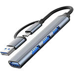 Изображение Концентратор HUB USB 3.1 Dynamode DM-UH-312AC Grey, USB-A/C -> USB3.0 + 3* USB2.0 Фото Концентратор HUB USB 3.1 Dynamode DM-UH-312AC Grey, USB-A/C -> USB3.0 + 3* USB2.0
