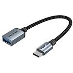 Переходник Vention (CCXHB) OTG Adaptor Gray, USB 3.0 Type-C male на USB-A Female, 0.15м cable - фото