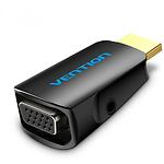 Фото Переходник Vention (AIDB0) Adapter Black 1080P, HDMI Male -> VGA Female/устр-во, Audio Port 3.5mm