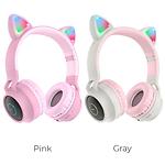 Изображение HOCO W27 Cat ear Bluetooth Pink-Grey (6931474718457) наушники с микрофоном накладные Фото HOCO W27 Cat ear Bluetooth Pink-Grey (6931474718457) наушники с микрофоном накладные