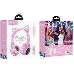 Изображение HOCO W27 Cat ear Bluetooth Pink-Grey (6931474718457) наушники с микрофоном накладные #4 Фото HOCO W27 Cat ear Bluetooth Pink-Grey (6931474718457) наушники с микрофоном накладные #4