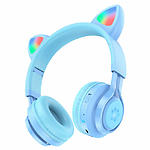 Изображение HOCO W39 Cat kids Bluetooth Blue (6931474779250) наушники с микрофоном накладные Фото HOCO W39 Cat kids Bluetooth Blue (6931474779250) наушники с микрофоном накладные