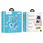Изображение HOCO W39 Cat kids Bluetooth Blue (6931474779250) наушники с микрофоном накладные #3 Фото HOCO W39 Cat kids Bluetooth Blue (6931474779250) наушники с микрофоном накладные #3