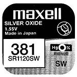 Батарейка MAXELL Silver Oxide Watch 18289400 SR1120SW / 381 () 1шт/blister - фото