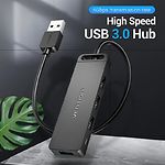 фото Концентратор HUB USB 3.0 Vention (CHLBB) Type-A --> 4* USB3.0-A, 0.15м, micro-USB Power