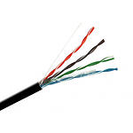 Кабель бухта UTP 5E KINGDA KDUT8013-CCA, 305м, CAT5e, PE, CCA, 24AWG, черный, для внешних работ - фото