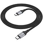 Фото Кабель HOCO X102 Black (6942007608787) Type-C/Type-C, 1м, 3A, nylon/aluminum #1